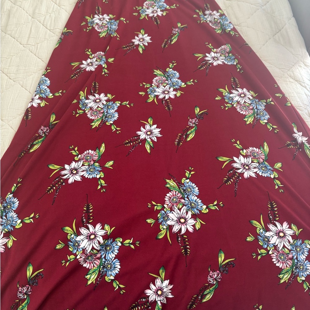 Floral Maxi Skirt in Red